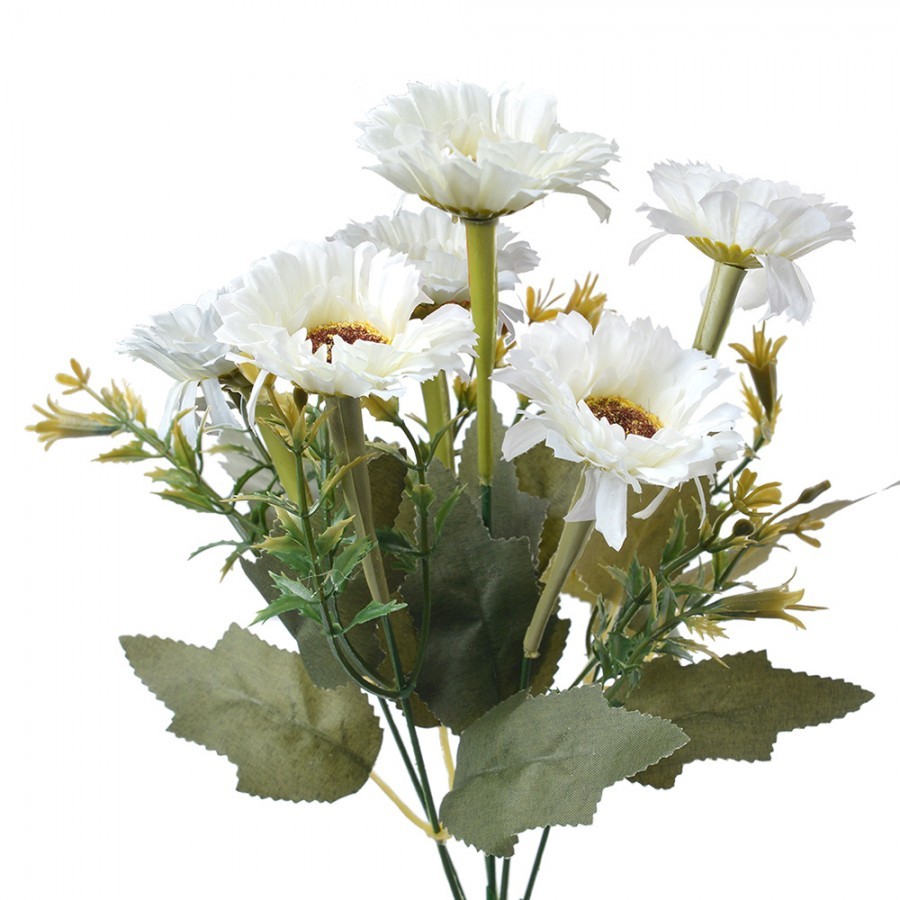 Umělá květina 30 cm bílý plast - 10*10*30 cm