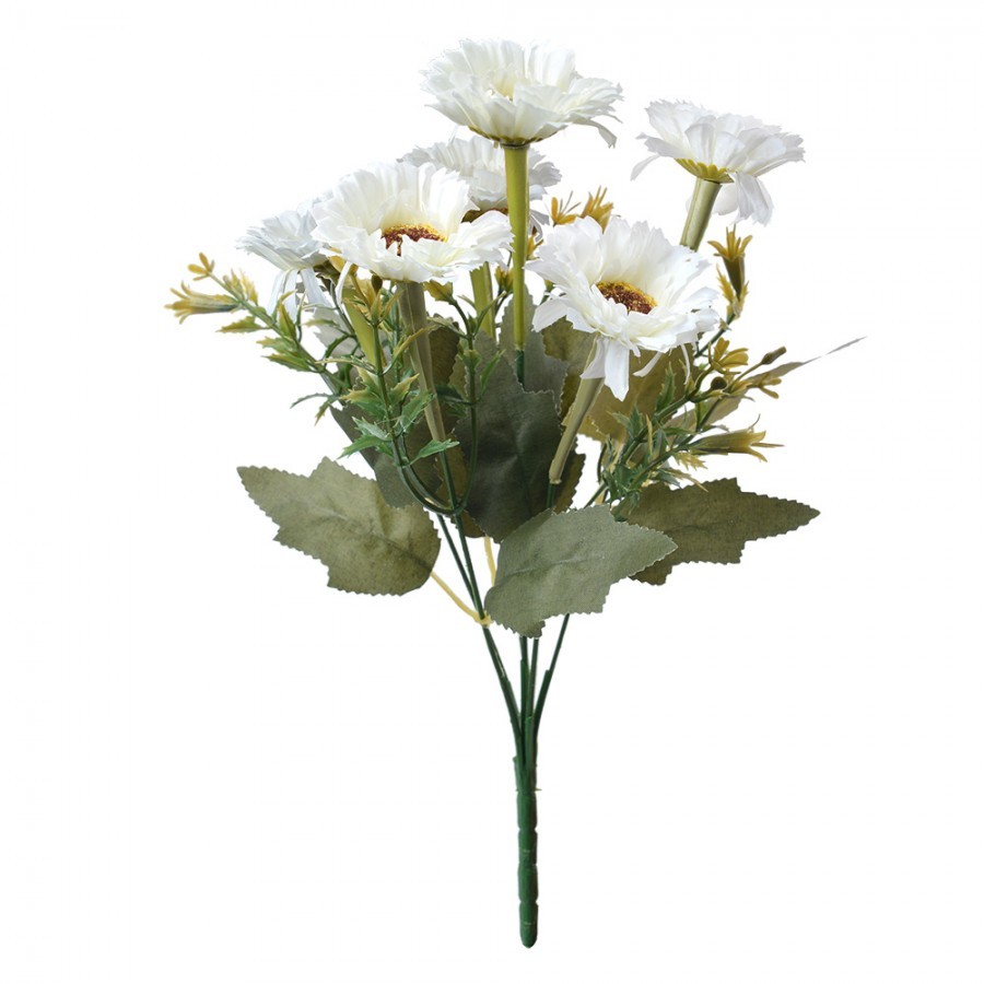 Umělá květina 30 cm bílý plast - 10*10*30 cm