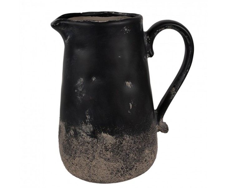 Černo-šedý keramický džbán L - 21*15*22 cm
