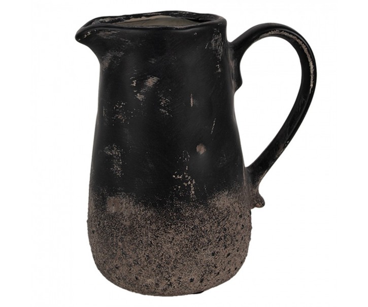 Černo-šedý keramický džbán M - 16*12*18 cm