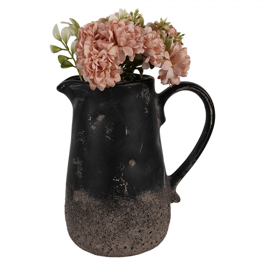 Černo-šedý keramický džbán M - 16*12*18 cm