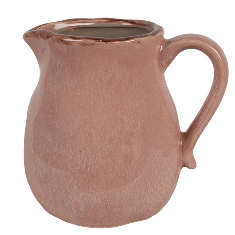 Růžový keramický džbán M - 17*13*15 cm