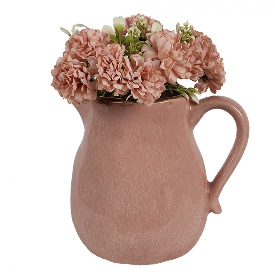 Růžový keramický džbán M - 17*13*15 cm