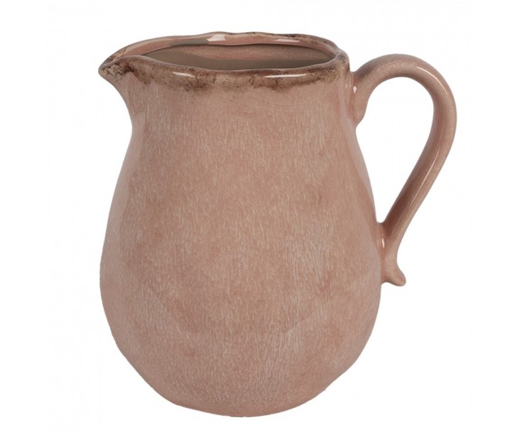 Růžový keramický džbán L - 21*16*20 cm
