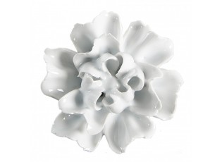 Bílá keramická úchytka květina - Ø 6*3/6 cm