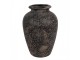Černo-šedá keramická váza s květy - Ø 18*26 cm 