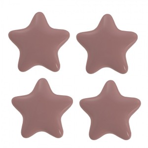 Set 4ks růžová úchytka hvězda - Ø 4* 3/6 cm