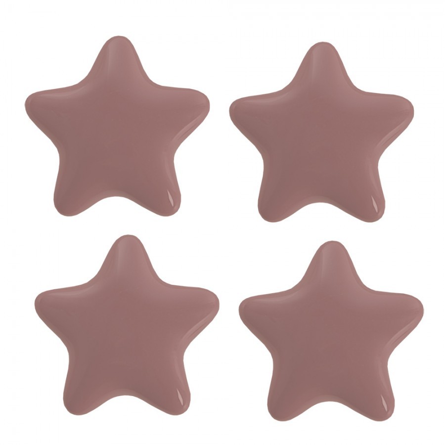 Set 4ks růžová úchytka hvězda - Ø 4* 3/6 cm