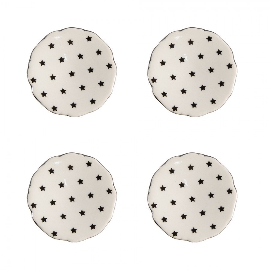 Set 4ks béžová keramická úchytka s hvězdičkami - Ø 4*3/6 cm