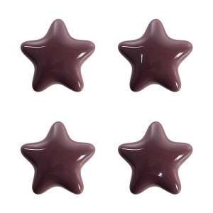 Set 4ks fialová úchytka hvězda - Ø 4* 3/6 cm