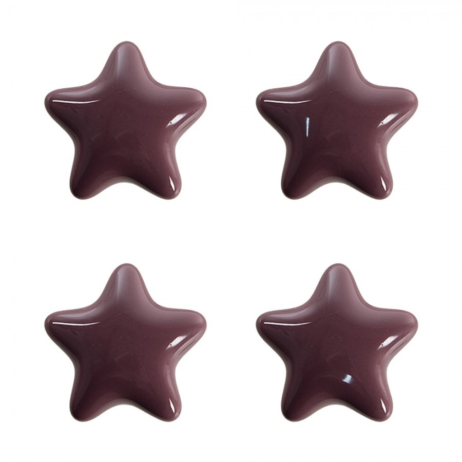 Set 4ks fialová úchytka hvězda - Ø 4* 3/6 cm