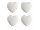Set 4ks bílá keramická úchytka ve tvaru srdce - Ø 4*3 /6 cm