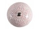 Set 4ks růžová keramická úchytka s ornamentem - Ø 4*3 /6 cm