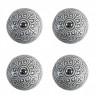 Set 4ks šedá keramická úchytka s ornamentem - Ø 4*3 /6 cm Barva: ŠedáMateriál: keramika, kovHmotnost: 0,13 kg