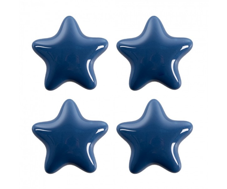 Set 4ks modrá úchytka hvězda - Ø 4* 3/6 cm