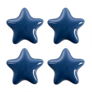 Set 4ks modrá úchytka hvězda - Ø 4* 3/6 cm