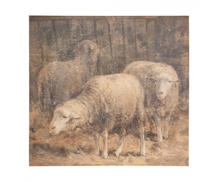 Hnědý obraz ovečky na plátně - 50*3*50 cm