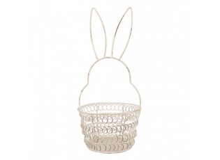 Bílý drátěný dekorační košík králík Bunny S - Ø 12*27 cm 