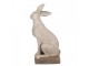 Šedá antik dekorace socha králík - 27*18*55 cm