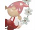 Nástěnná kovová dekorace skřítek v květinovém věnci Gnome - 50*9*61 cm