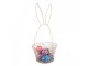 Bílý drátěný dekorační košík králík Bunny - Ø 15*34 cm