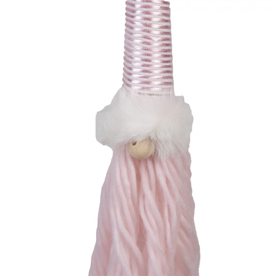 Světle růžová závěsná dekorace skřítek Gnome - 6*6*48 cm