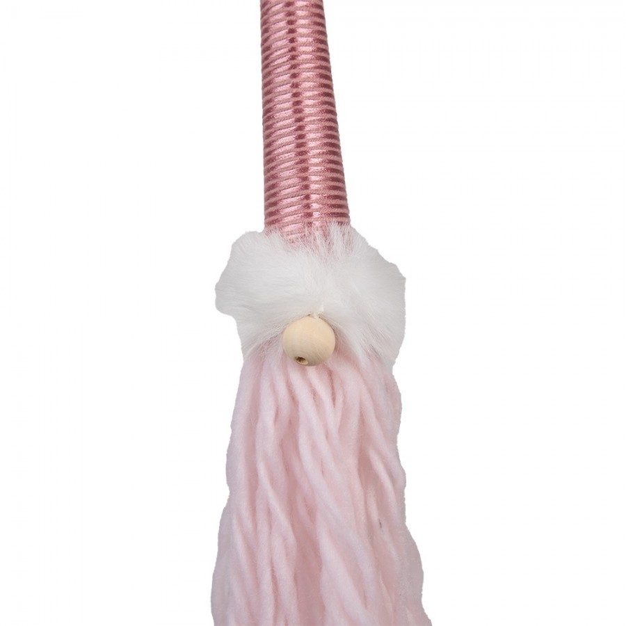 Růžová závěsná dekorace skřítek Gnome - 6*6*48 cm