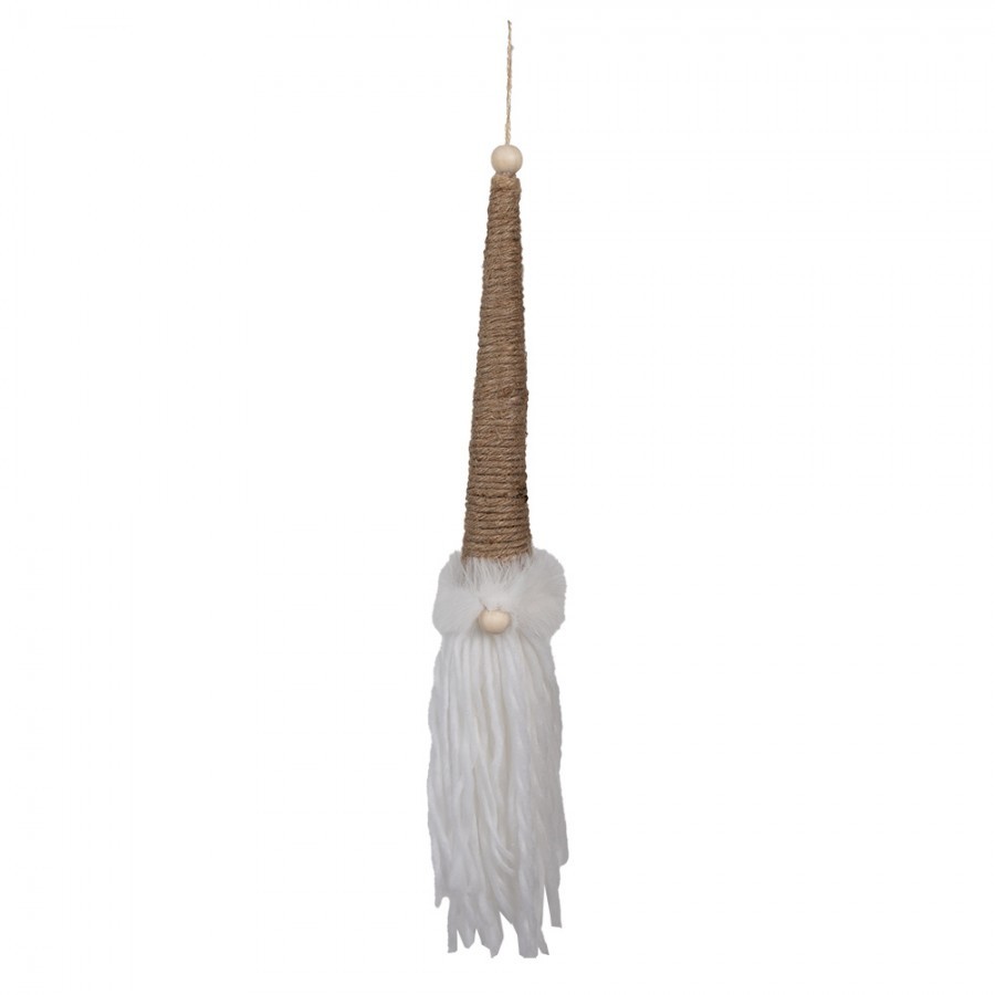 Hnědá závěsná dekorace skřítek Gnome - 6*6*48 cm