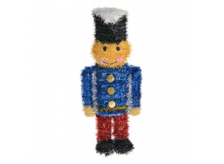 Vánoční dekorace Louskáček 15x7x36 cm Modrý plast - 15*8*36 cm