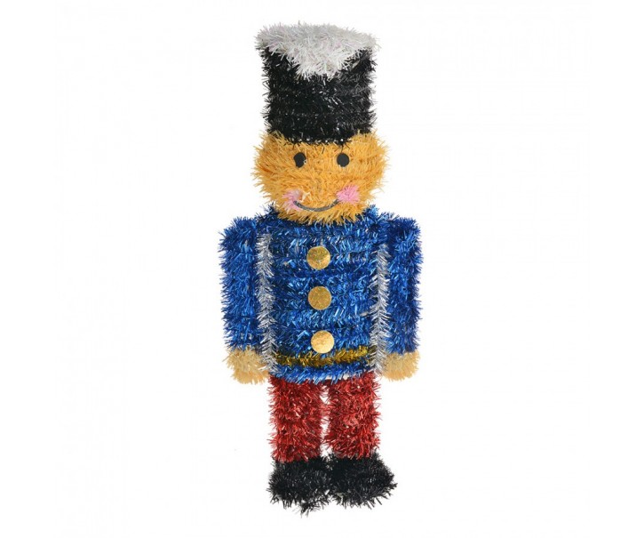 Vánoční dekorace Louskáček 15x7x36 cm Modrý plast - 15*8*36 cm Clayre & Eef