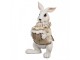 Figurka králíka 13 cm Bílá Hnědá Polyresin - 8*7*13 cm Clayre & Eef
