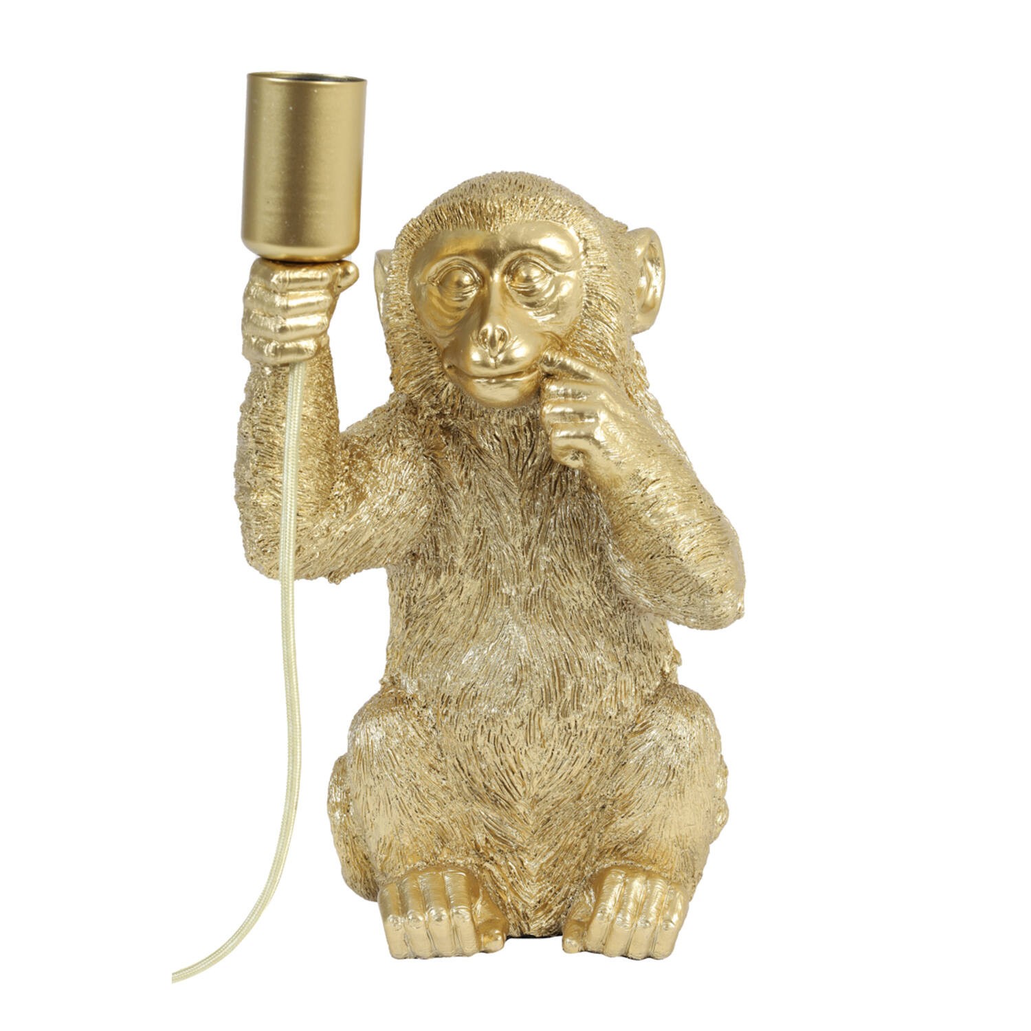 Levně Zlatá stolní lampa s opičkou Monkey S - 20*19*34 cm/40W 1851685