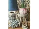 Bílo modrá stolní lampa s ptáčky - Ø 25*41 cm / E27