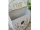 Bílá poštovní schránka ve tvaru ptačí budky Post s květy - 27*11*41 cm