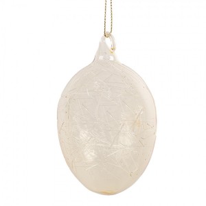 Žluté závěsné skleněné vajíčko Egg - Ø 6*10 cm 