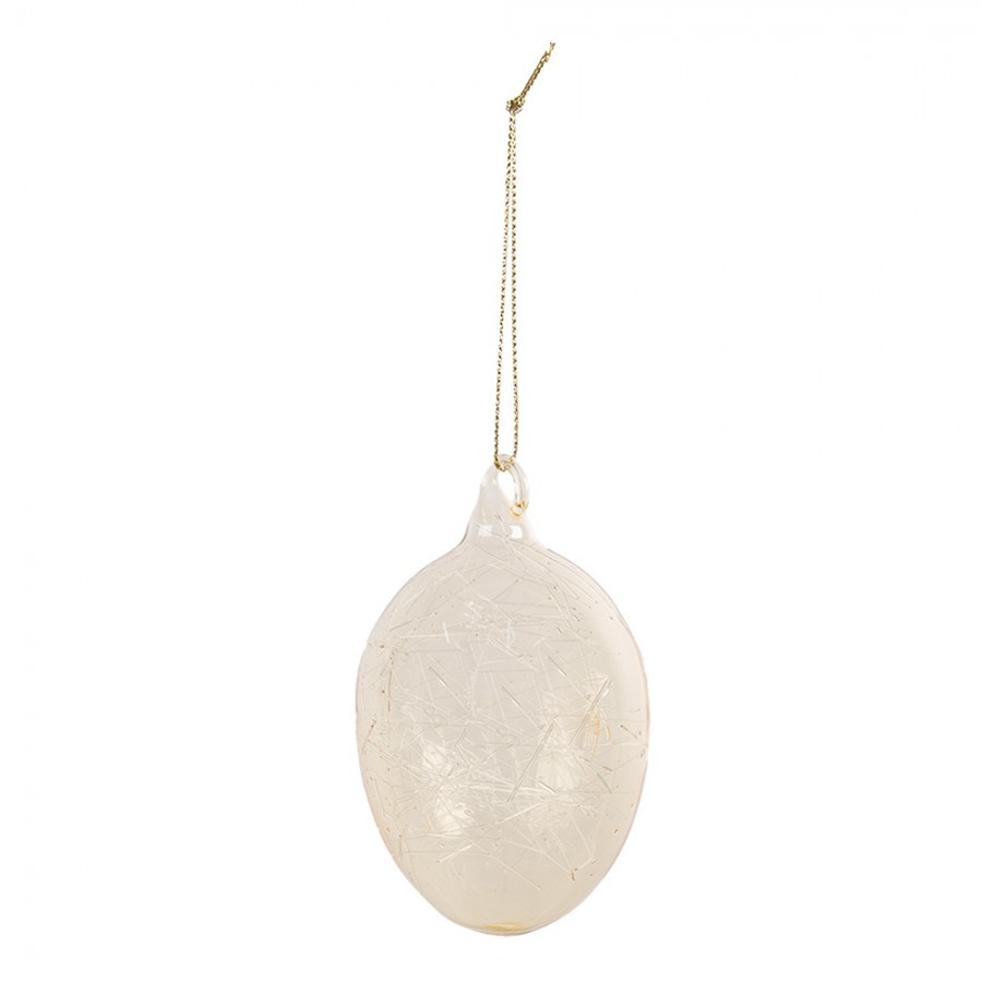 Žluté závěsné skleněné vajíčko Egg - Ø 6*10 cm 