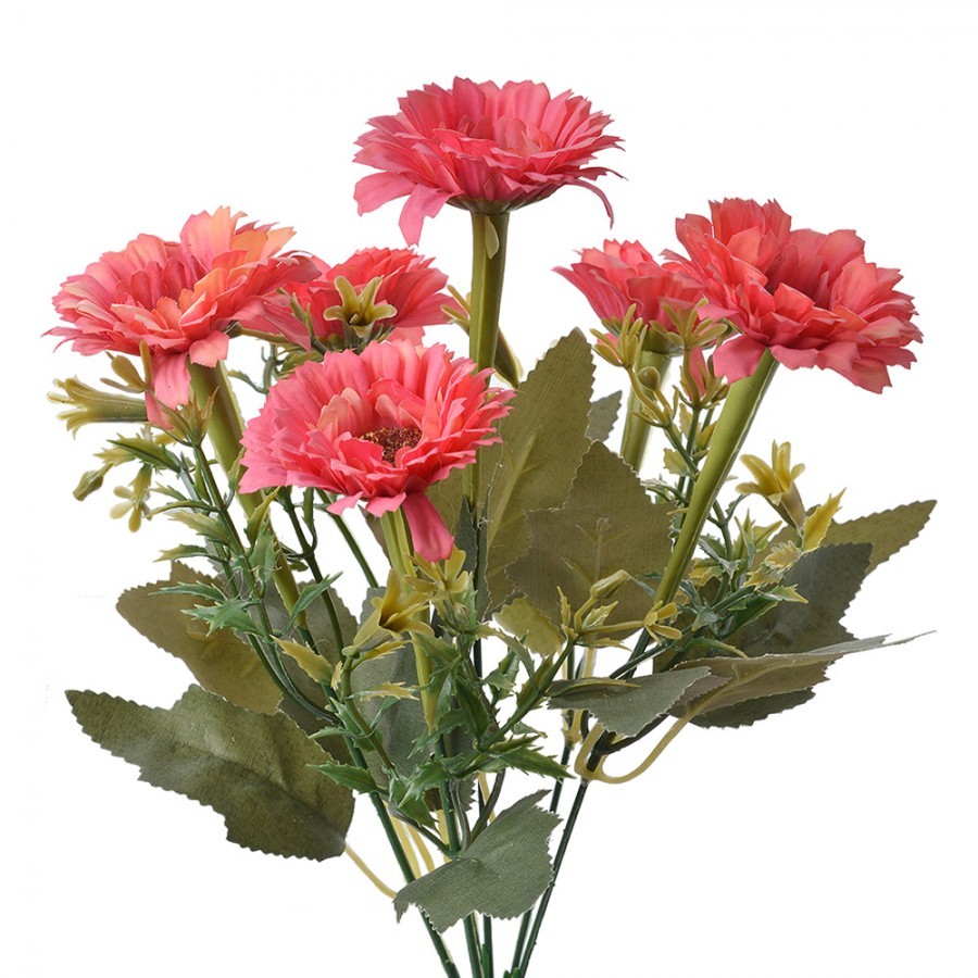 Dekorace umělá květina s růžovými květy - 10*10*30 cm