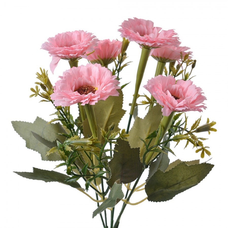 Dekorace umělá květina s růžovými květy - 10*10*30 cm