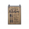 Hnědá kovovo-dřevěná nástěnná cedule Kitchen – 38*2*57 cmBarva: hnědá antik, černá antik Materiál: Kov, dřevo 