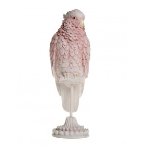 Růžová dekorace papoušek na podstavci Parroté - 12*12*37 cm