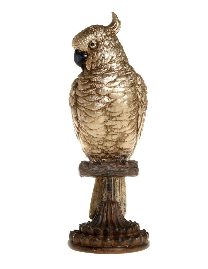 Bronzová dekorace papoušek na podstavci Parroté  - 11*10*28 cm Chic Antique