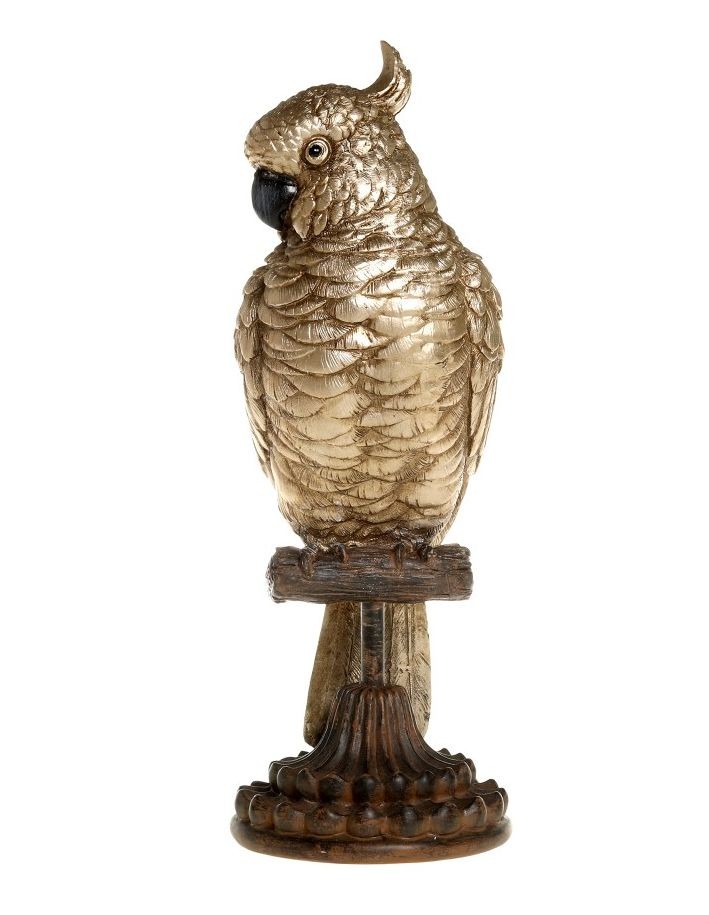 Bronzová dekorace papoušek na podstavci Parroté - 11*10*28 cm