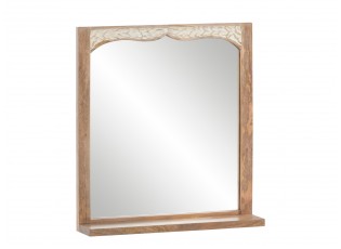 Koupelnové nástěnné dřevěné zrcadlo Dehli - 70*15*75 cm 