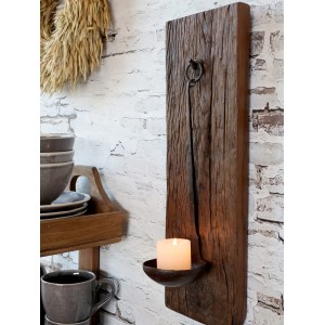 Dřevěný nástěnný svícen Grimaud Unit - 15*2*46 cm