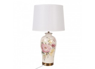 Stolní lampa s keramickou nohou s květy Flanniet - Ø 30*54 cm / E27 / max 60W