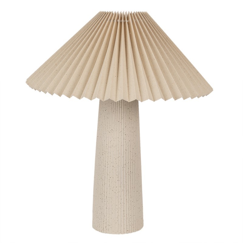 Levně Béžová stolní lampa s keramickou nohou Vilea - Ø 36*42 cm / E27 / max 60W 6LMC0082