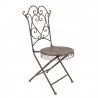  Hnědá antik kovová skládací zahradní židle Frenchia - 49*49*95 cm Materiál :  kovBarva : hnědá antikHmotnost: 5,25kg 
