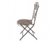 Hnědá antik kovová skládací zahradní židle Frenchia - 49*49*95 cm