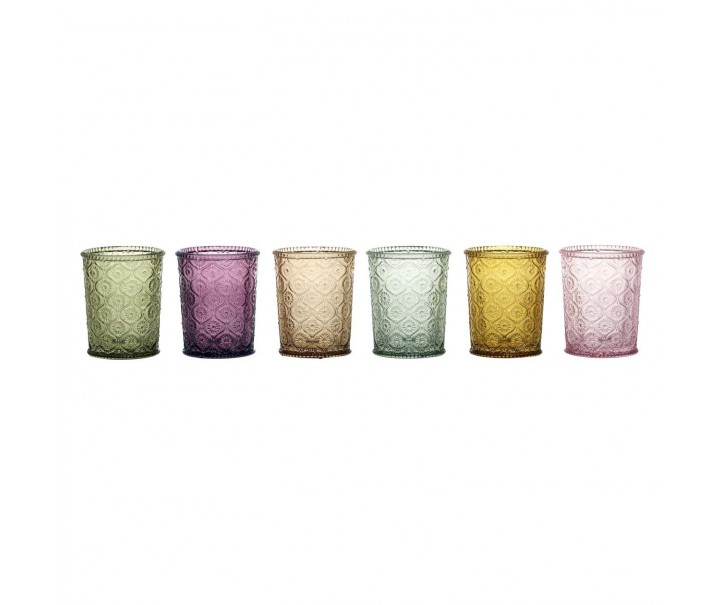 Sada 6ks barevných skleniček Saint-Émilion - Ø8*10cm / 260ml Chic Antique