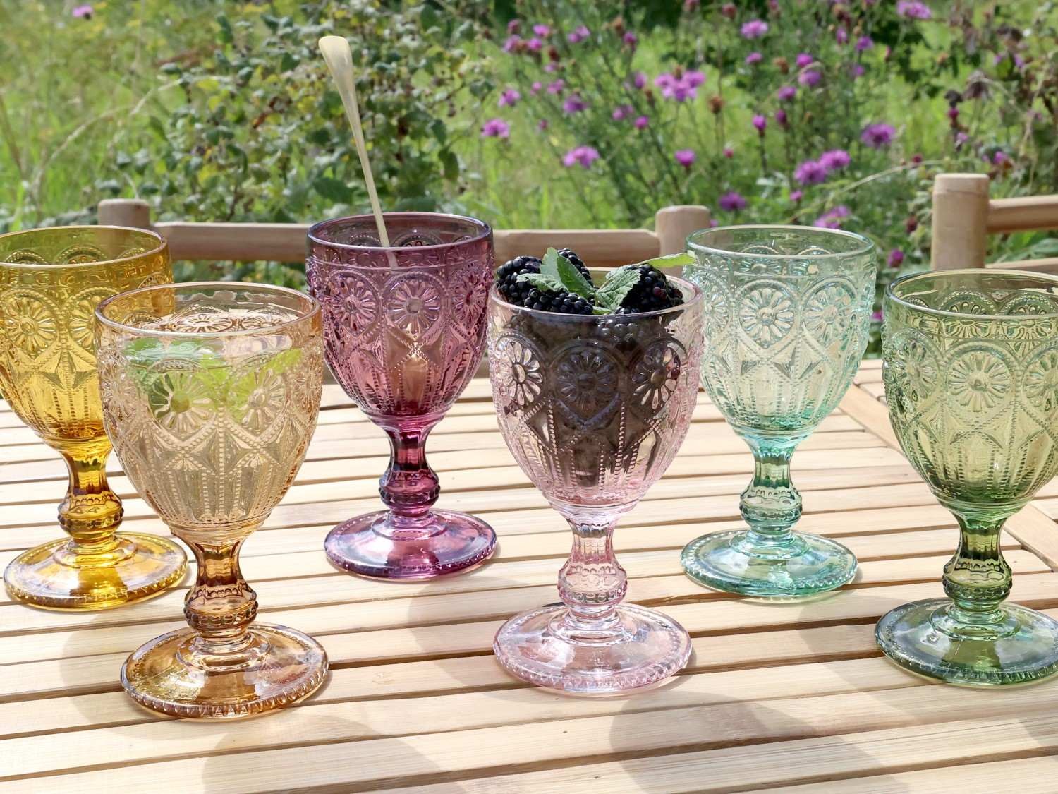 Sada 6ks barevných skleniček na víno Saint-Émilion zúžené - Ø8*15cm / 230ml